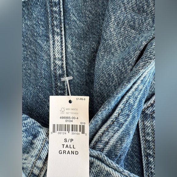 GAP Belted Tencel Blend Denim Jacket Small Tall Washwell NWT - Picture 11 of 13